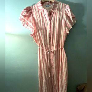 Draper James Shirt Dress, pink & White Stripes. Worn once.